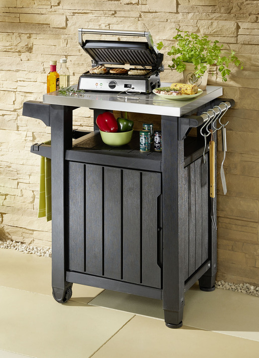 Tuinmeubels - BBQ tafel Unity met roestvrijstalen werkblad, in Farbe ANTRACIET, in Ausführung Unity BBQ-tafel Ansicht 1