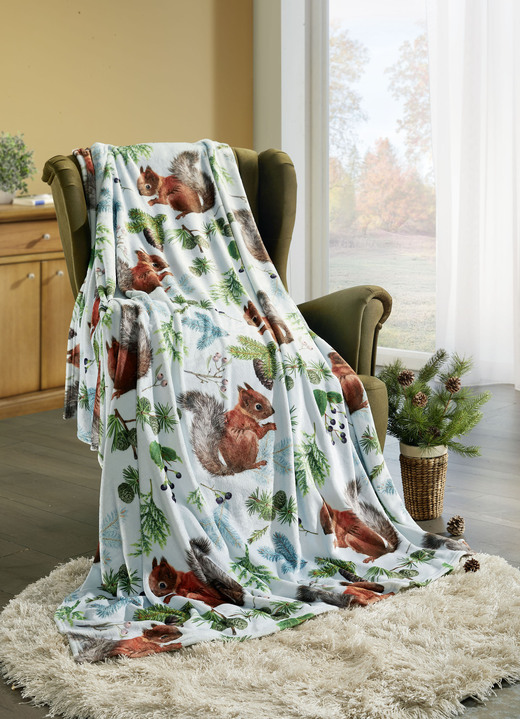 Woondekens - Deken met eekhoornmotieven, in Farbe MEERKLEURIG