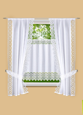 Raamdecoratie gehaakte rand van jacquard