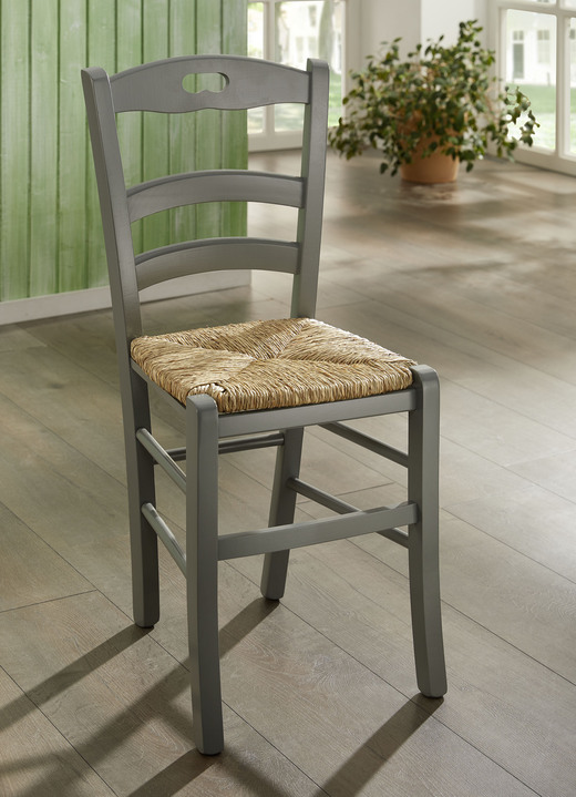 Stoelen & zitbanken - Eetkamerstoelen, set van 2, gemaakt van massief beukenhout, in Farbe GRIJS