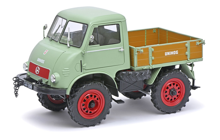 Collectors item - Mercedes-Benz Unimog 401 van Schuco, in Farbe LICHTGROEN