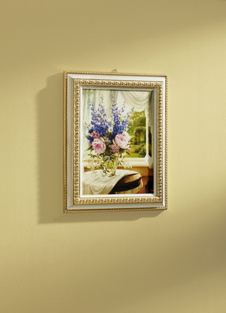 Foto op echt houten frame