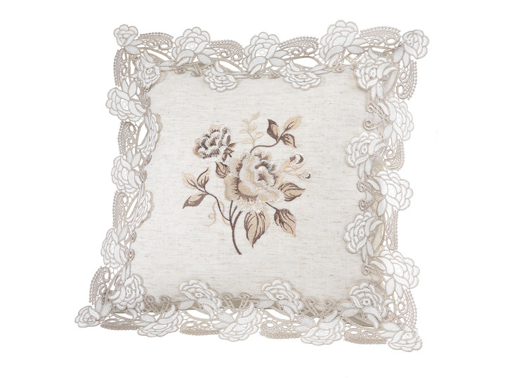 Tafellakens - Tafel- en kamerdecoratie met kanten rand, in Größe 100 (ovale kleedjes, 30 x 45 cm) bis 404 (Kussensloop, 40 x 40 cm), in Farbe BEIGE Ansicht 1
