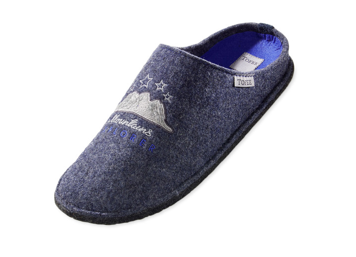 Huisschoenen - Comfortabele herenpantoffels, in Größe 039 bis 046, in Farbe BLAUW Ansicht 1