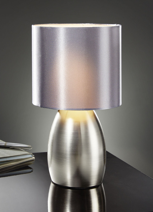 Tafellampen - Moderne tafellamp met metalen voet, in Farbe STAALGRIJS Ansicht 1