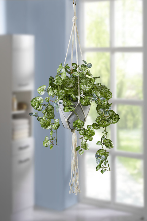 Kunst- & textielplanten - Kandelaar bloem hangmand, in Farbe GROEN