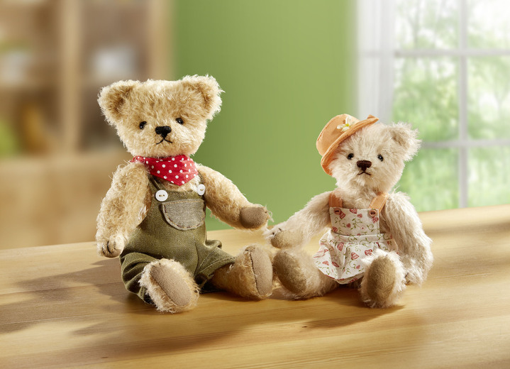 Collectors item - Teddy gemaakt van hoogwaardig mohairpluche, in Farbe LICHTBRUIN, in Ausführung Teddy „Enja”