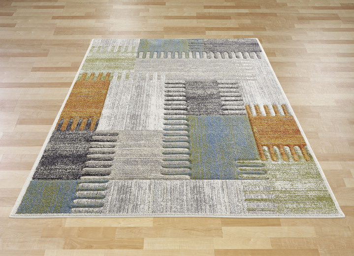 Modern - Modieus vormgegeven bruggen en tapijten, in Größe 113 (vloerkleed, 80 x 150 cm) bis 282 (Tapijt, 200 x 290 cm), in Farbe BLAUW-MULTI Ansicht 1