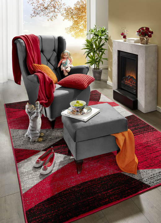 TV-Fauteuil / Relax-fauteuil - Oorfauteuil met kruk, in Farbe GRIJS Ansicht 1