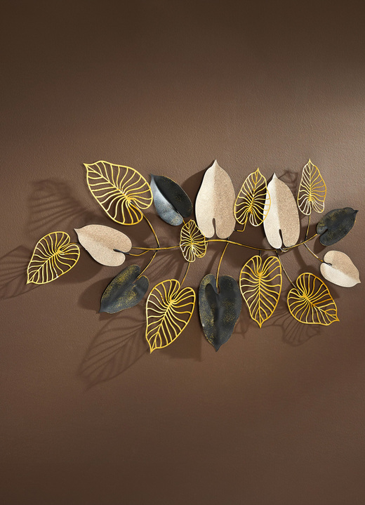 Metalen wanddecoraties - Wanddecoratie gemaakt van hoogwaardig metaal, in Farbe GOUD-GRIJS-ZWART