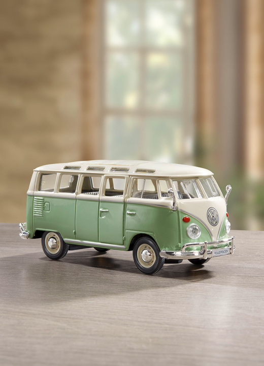 Collectors item - VW Bus Samba van Maisto, in Farbe GROEN-CRÈME