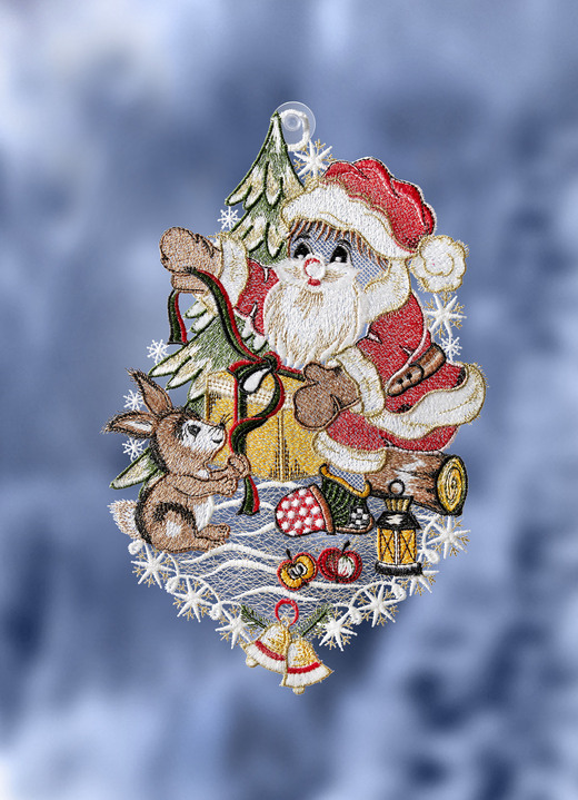 Raamhangers - Raamfoto Kerstman met konijn, in Farbe MEERKLEURIG