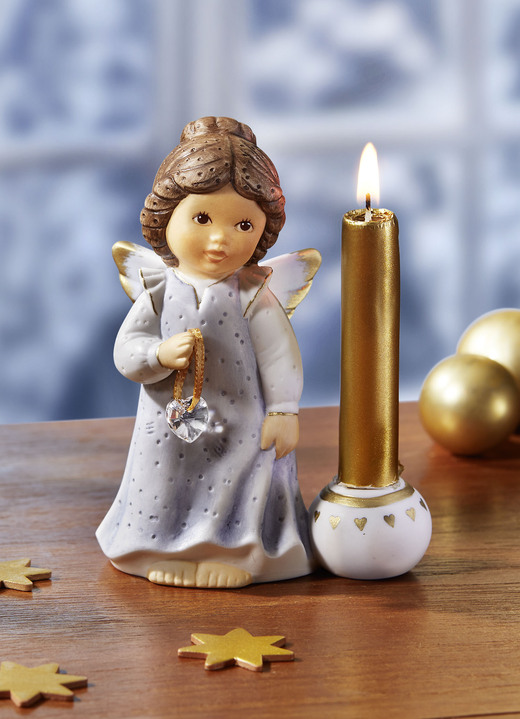 Weihnachten - Kerzenhalter Engel aus der Nina & Marco-Serie von Goebel, in Farbe BLAU