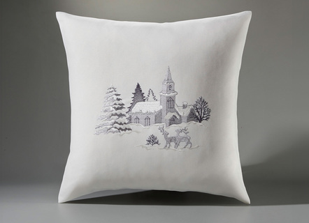 Tafelkleed met een romantisch winterdorp-motief