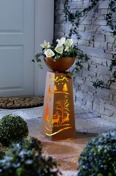 Kerstmis - Decoratieve zuil van metaal met roestlook, in Farbe ROEST