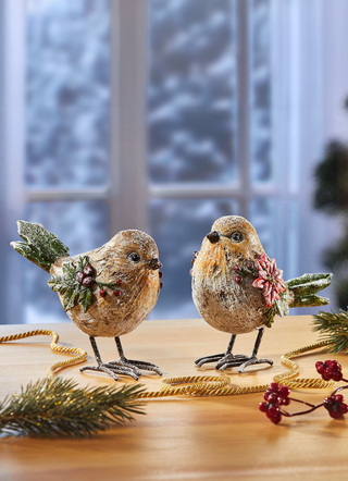 Vogels, set van 2, gemaakt van polyresin