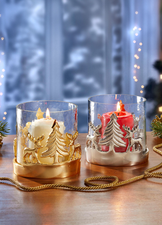 Kerstmis - Lantaarn gemaakt van glas en aluminium, in Farbe ZILVER Ansicht 1