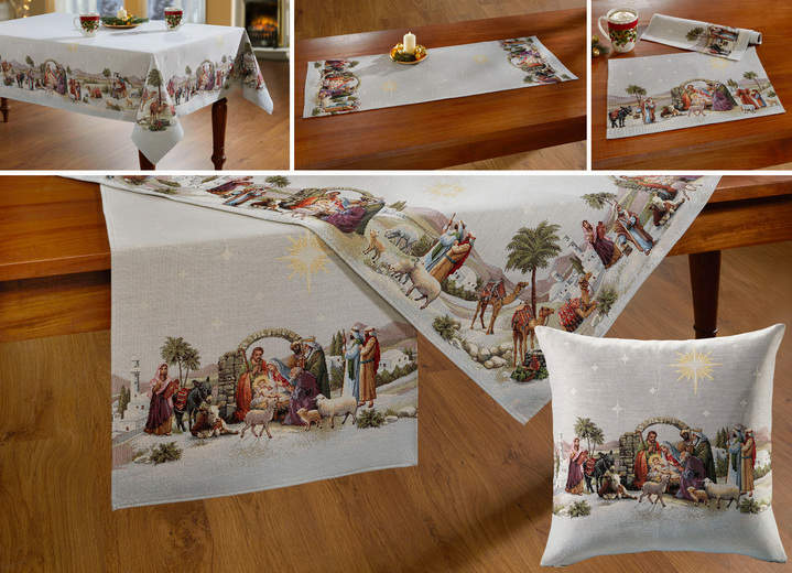 Tafellakens - Tafel- en kamerdecoratie van gobelin, in Größe 100 (2x placemat, 33 x 45 cm) bis 404 (kussensloop, 45 x 45 cm), in Farbe MULTICOLOR Ansicht 1
