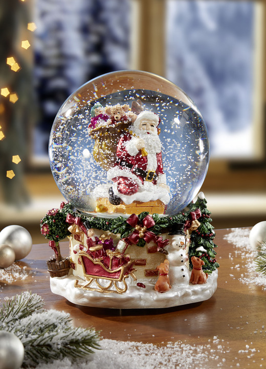 Kerstdecoraties - Handgemaakte muziekdoos sneeuwbol, in Farbe KLEURRIJK
