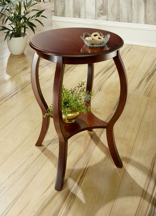Bijzettafels - Gedeeltelijk massieve bijzettafel met poten van massief beukenhout, in Farbe NUSSBAUM Ansicht 1
