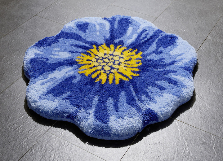 Badmatten - Supersoft badmattenset van Grund, in Größe 100 (Matje, halfrond 50 x 80) bis 112 (WC-dekseldeksel, 47x50 cm), in Farbe BLAU Ansicht 1
