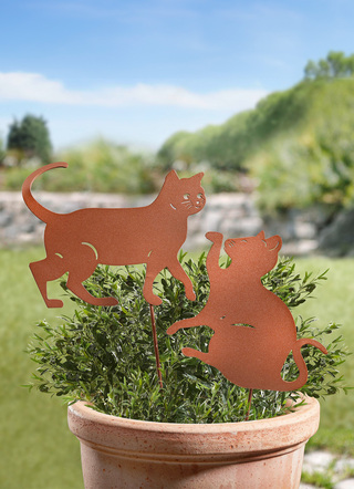 Decoratieve pluggen met kattenmotief, set van 2