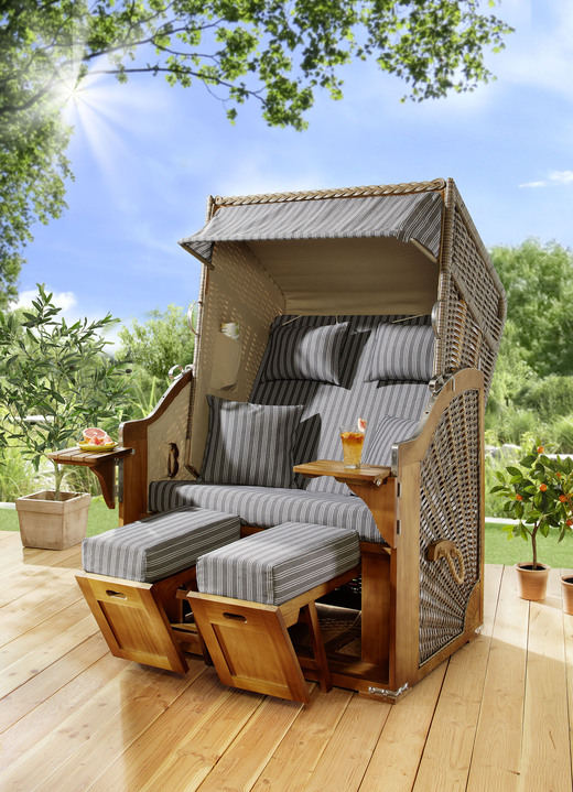 Tuinmeubels - Hoogwaardige strandstoel Flair gemaakt van grenenhout, in Farbe GRAU Ansicht 1