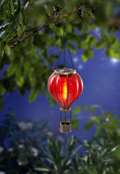 Tuinverlichting - Heteluchtballon op zonne-energie met flikkerend effect, in Farbe ROT Ansicht 1