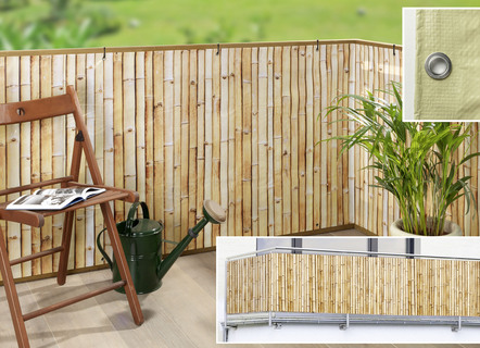 Balkon-privacyscherm in bamboe-look