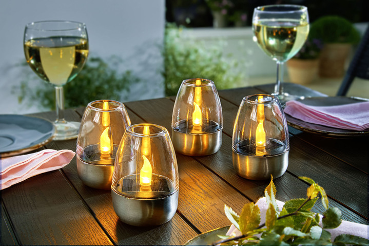 Gartenbeleuchtung - Engelpärchen, in Farbe SILBER-TRANSPARENT Ansicht 1