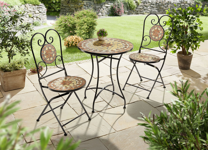 Tuinmeubels - IJzeren bistroset, in Farbe BEIGE-BRUIN