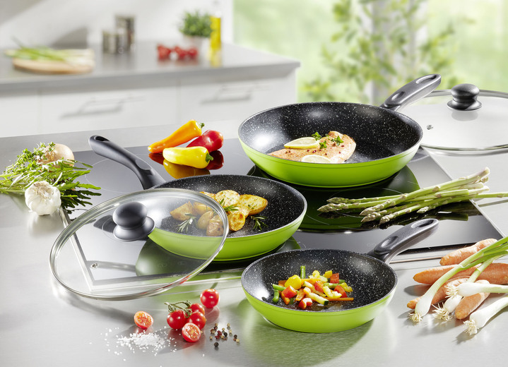 Töpfe & Pfannen - Pfannen-Set, 5-teilig, mit megaharter Antihaftbeschichtung, in Farbe SCHWARZ Ansicht 1