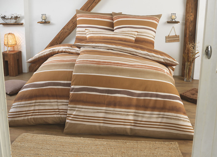 Beddengoed - Dubbelzijdig bedrukt beddengoed in polykatoenen kwaliteit, in Größe 111 (40 x 80 cm + 135 x 200 cm) bis 115 (80 x 80 cm + 155 x 220 cm), in Farbe BEIGE Ansicht 1