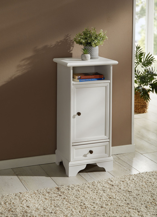Commodes - Deels massieve ladekast serie, in Farbe WEISS, in Ausführung Commode, 1 deur Ansicht 1