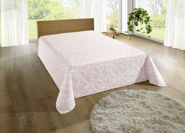 Spreien - Sprei en kussenhoezen met natuurlijke bladmotieven, in Größe 873 (eenpersoonsbed, 135 x 210 cm) bis 924 (kussensloop, 40 x 80 cm), in Farbe ROSA Ansicht 1
