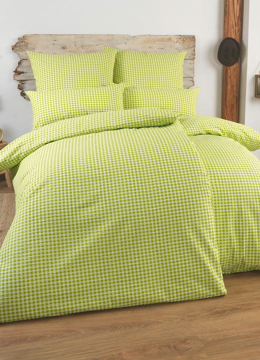Florella - Beddengoedset met rits, in Größe 111 (40 x 80 cm + 135 x 200 cm) bis 115 (80 x 80 cm + 155 x 220 cm), in Farbe GROEN Ansicht 1