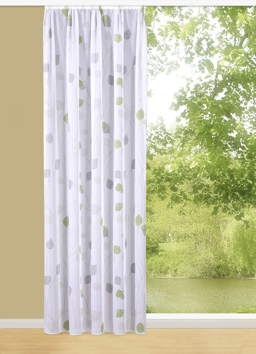 Modern - Enkele sjaal, in Größe 135 (125x145 cm) bis 234 (245x300 cm), in Farbe WEISS-GRÜN Ansicht 1