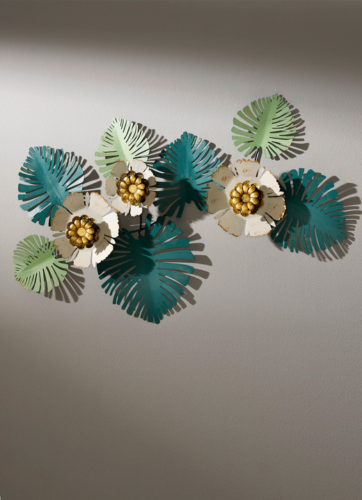 Metalen wanddecoraties - Muurschildering van hoogwaardig metaal, in Farbe GRÜN-CREME Ansicht 1