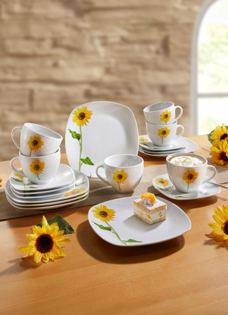Koffieservies, 18 stuks “SAN REMO” (zonnebloem)