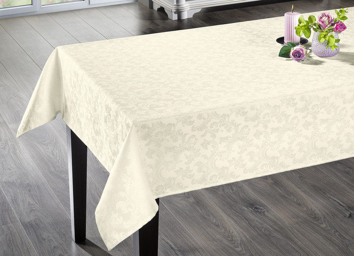 Tischdecken - Läufer, in Größe 130 (Läufer, 40x140 cm) bis 220 (Tischdecke oval, 155x220 cm), in Farbe CHAMPAGNER Ansicht 1