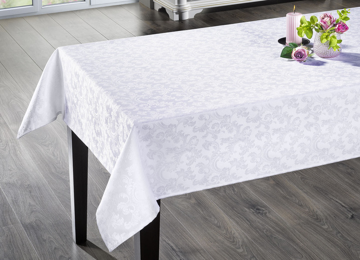 Tafellakens - loper, in Größe 130 (loper, 40x140 cm) bis 220 (Tafellaken ovaal, 155 x 220 cm), in Farbe WEISS Ansicht 1