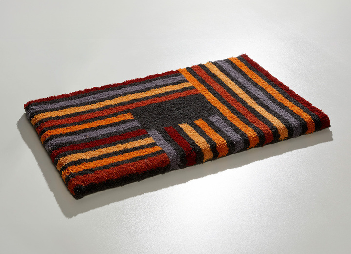 Badmatten - Badkamerset, in Größe 100 (Matje, halfrond 50/80 cm) bis 112 (Toiletdekselafdekking 47/50 cm), in Farbe TERRA-GRAU Ansicht 1