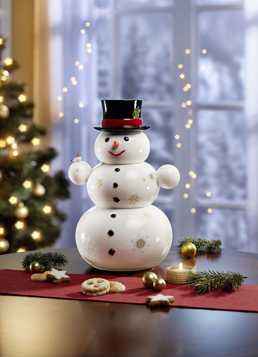Villeroy & Boch - Gebäckdose „Schneemann“, in Farbe WEISS-ROT-SCHWARZ Ansicht 1
