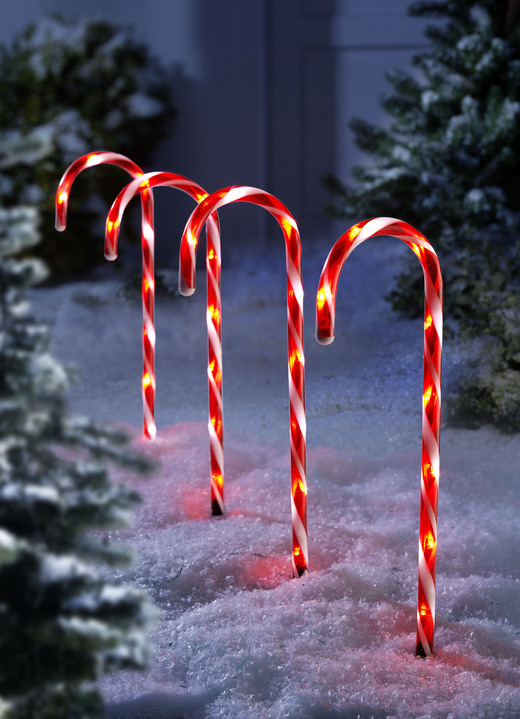 - LED-zuurstokken, 4 st., in Farbe ROT-WEISS