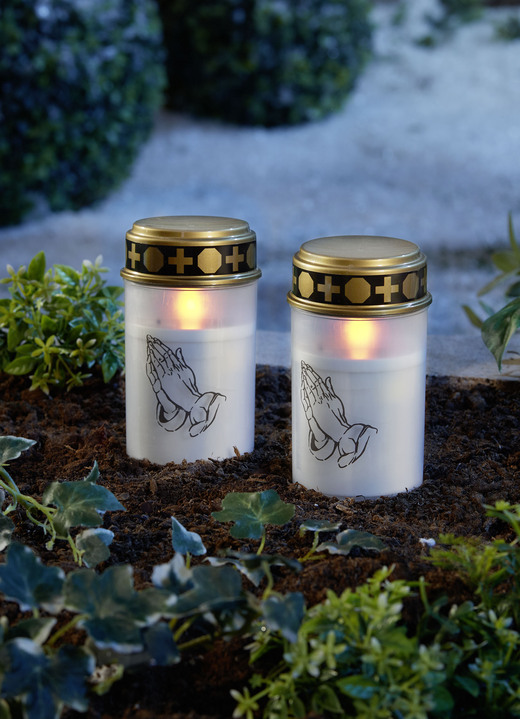 Tuindecoraties - LED-graflamp, set van 2, in Farbe WEISS Ansicht 1