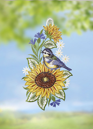 Raamfoto met zonnebloem