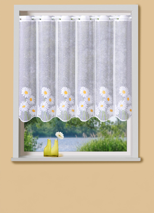 Kurzgardinen - Kurzstore, in Größe 856 (H60xB104 cm) bis 896 (H100xB164 cm), in Farbe WEISS-BUNT Ansicht 1