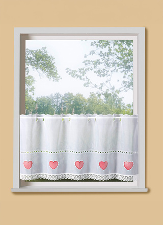 Korte blind met macramé afwerking en roedezak