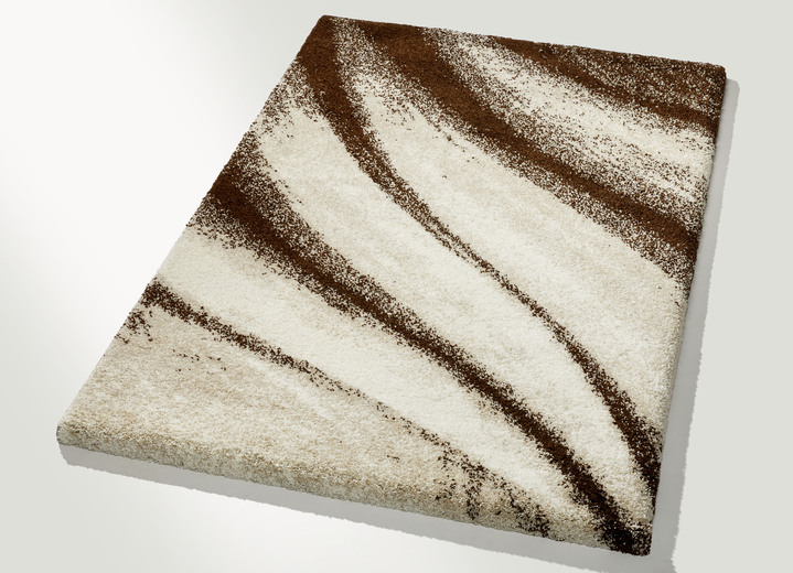 Modern - Fantasierijk ontworpen bruggen en tapijten, in Größe 112 B (achterkant 60x110 cm) bis 282 (tapijt 200x290 cm), in Farbe BEIGE Ansicht 1