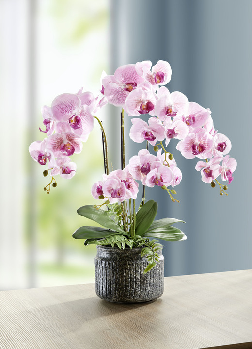Kunst- & textielplanten - Orchidee arrangement in een pot, in Farbe ROSA, in Ausführung klein